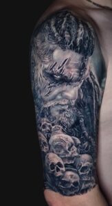 black & grey realism tattoo Peterborough